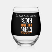 Schattigee familie bij elkaar naam toevoegen datum wijnglas zonder voet (Voorkant)