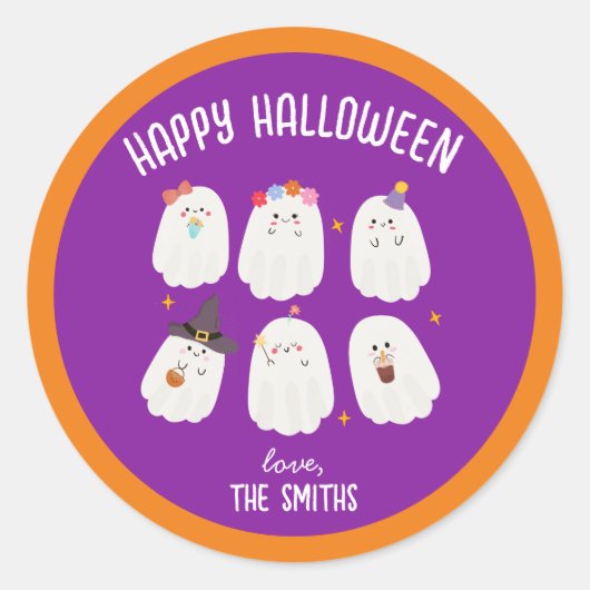 Schattigee familie Halloween stickers (Voorkant)