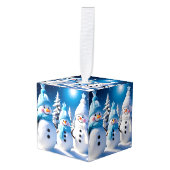 Schattigee familie Keepsake Snowman Decoratie (Voorkant hoekig)