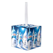 Schattigee familie Keepsake Snowman Decoratie (Achter hoekig)