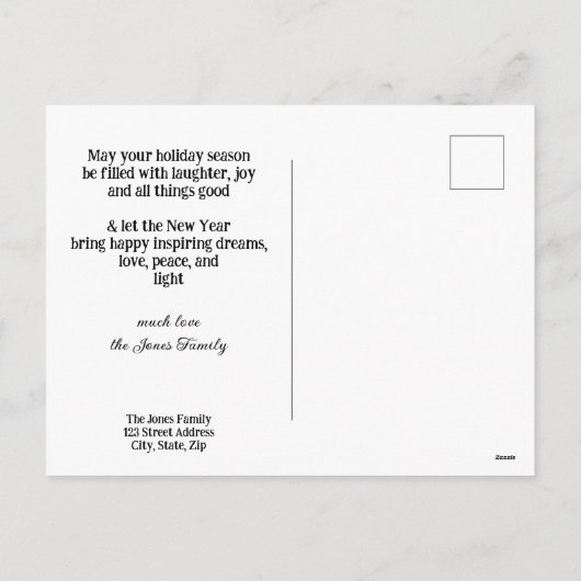 Schattigee Familie Kinderen Sneeuwman Vrolijk Kers Feestdagenkaart (Achterkant)