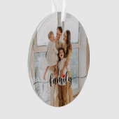 Schattigee Familie Liefde Zwart Script Custom Phot Ornament (voorkant)