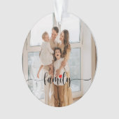 Schattigee Familie Liefde Zwart Script Custom Phot Ornament (voorkant)