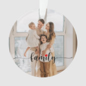 Schattigee Familie Liefde Zwart Script Custom Phot Ornament (voorkant)