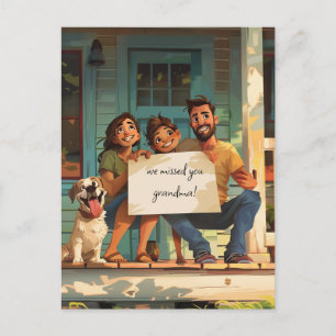 Schattigee familie met een Schattigee hond Briefkaart