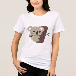 Schattigee familie Moeder Koala Beer met Baby Tri-Blend Shirt
