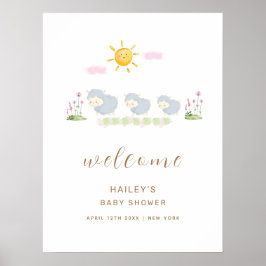 Schattigee familie schapentuin welkom Baby shower Poster
