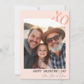 Schattigee familie Valentijn Pink XO Feestdagenkaart (Voorkant)