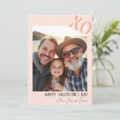 Schattigee familie Valentijn Pink XO Feestdagenkaart (Staand voorkant)