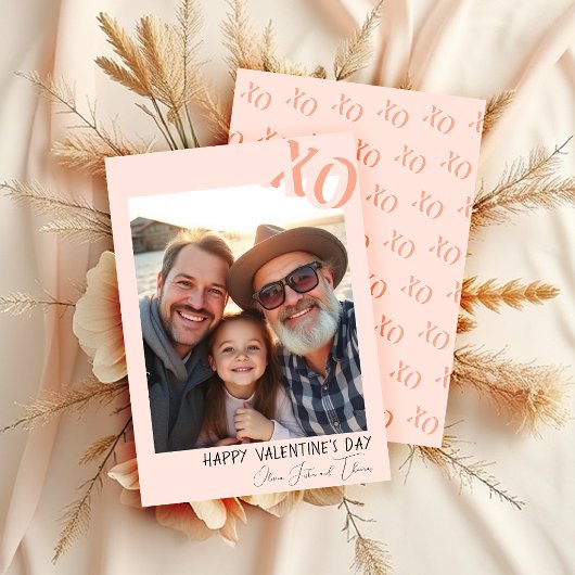 Schattigee familie Valentijn Pink XO Feestdagenkaart