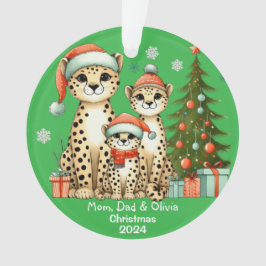 Schattigee familie van drie luipaarden Ornament