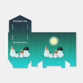 Schattigee familie van sneeuwpoppen bedankdoosjes (Uitgevouwen)