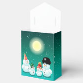 Schattigee familie van sneeuwpoppen bedankdoosjes (Geopend)