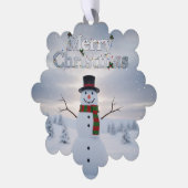 Schattigee familie Vrolijk Kerstfeest Ornament Kaart (Links)