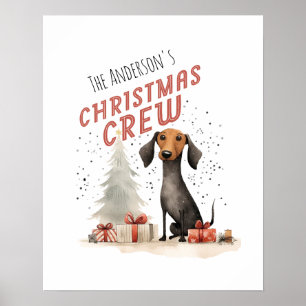 Schattigee familienaam Christmas Crew Poster