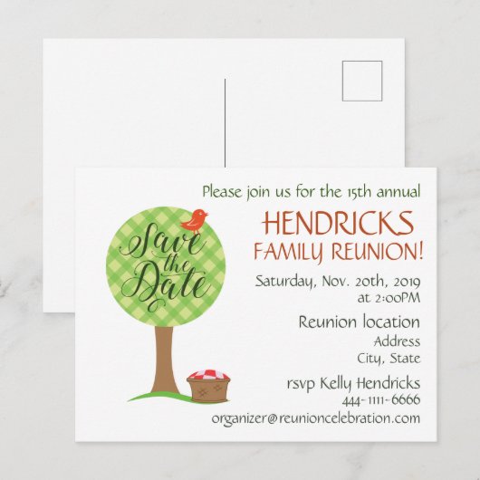 Schattigee familiereünie briefkaart (Voorkant / Achterkant)