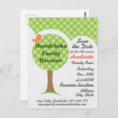 Schattigee familiereünie uitnodiging. briefkaart (Voorkant / Achterkant)