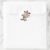Schattigee Famished Cartoon Wolf Sticker (Tas)