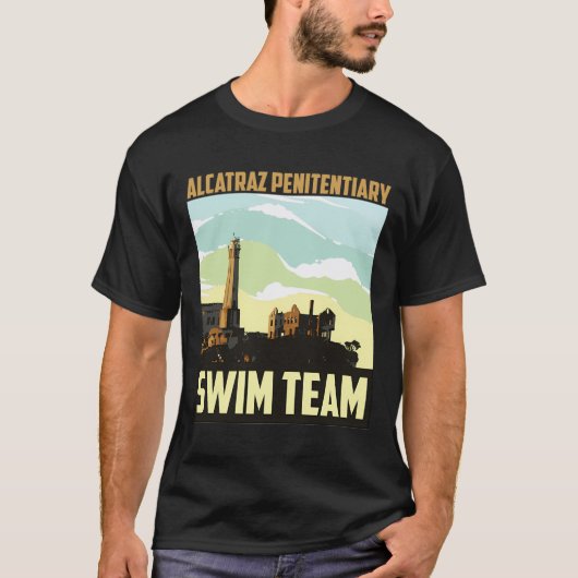 Schattigee Fancy Alcatraz Penitentiaire Zwemteam H T-shirt (Voorkant)