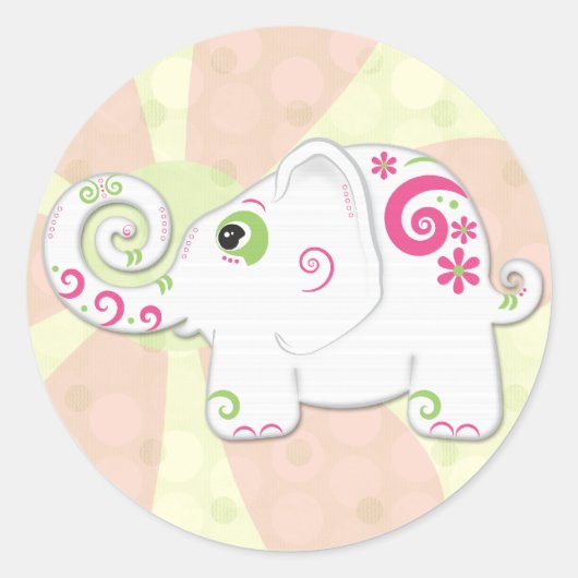 Schattigee Fancy Indische Olifant Sticker (Voorkant)