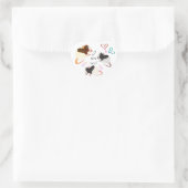 Schattigee Fancy Ratten & Regenboogharten - Ik hou Hart Sticker (Tas)