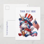 Schattigee fantasie eenhoorn bericht toevoegen 4 j feestdagenkaart (Voorkant / Achterkant)