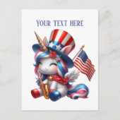 Schattigee fantasie eenhoorn bericht toevoegen 4 j feestdagenkaart (Voorkant)