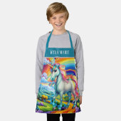 Schattigee fantasie eenhoorn naam toevoegen kind m schort (Gedragen)