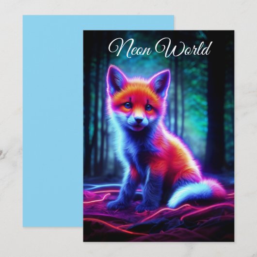 Schattigee fantasie gloeivos met bioluminescente a kaart (Voorkant / Achterkant)