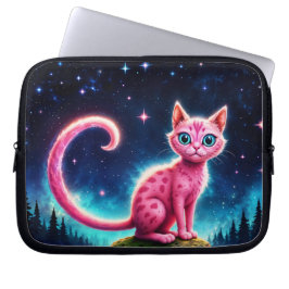 Schattigee fantasie roze dier in de nacht Starry V Laptop Sleeve