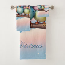 Schattigee fantasievogels met kerst petten.