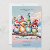 Schattigee fantasievogels met kerstvogels.De pette Kaart (Voorkant)