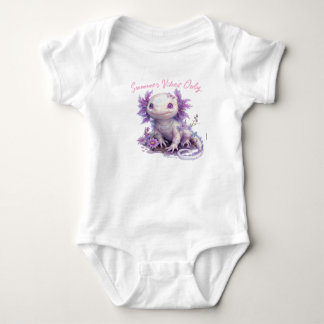 Schattigee Fantasy Axolotl met bloemen en zomervib Romper