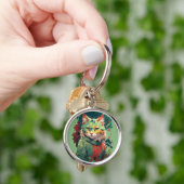 Schattigee Fantasy Color Splash Cat Design Sleutelhanger (Hand)