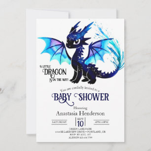 Schattigee Fantasy Dragon Boy Baby shower Kaart