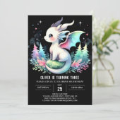 Schattigee Fantasy Dragon Verjaardag Kaart (Staand voorkant)