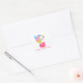 Schattigee Fantasy eenhoorn Happy Valentine's Day Vierkante Sticker (Envelop)