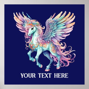 Schattigee Fantasy-eenhoornliefhebbers voegen teks Poster