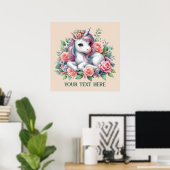 Schattigee Fantasy-eenhoornliefhebbers voegen teks Poster (Thuiskantoor)