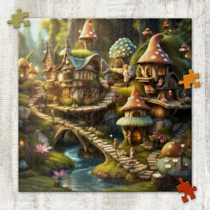 Schattigee Fantasy Gnome Mushroom Fairy Tale Puzze Legpuzzel