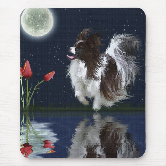 Schattigee Fantasy PAPILLON DOG Mousepad Muismat (Voorkant)
