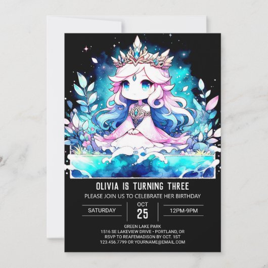 Schattigee Fantasy Princess Verjaardag Kaart (Voorkant)