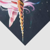 Schattigee Fantasy Rainbow Unicorn Verjaardagscade Tissuepapier (Detail)