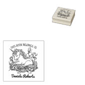 Schattigee Fantasy Unicorn Pony Bookplate Rubberstempel (Gestempeld)