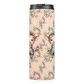 Schattigee Farmcore Pig in Overalls met Bloemen Thermosbeker (Achterkant)