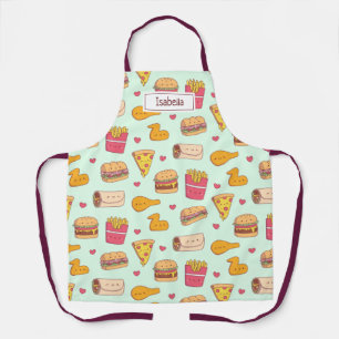 Schattigee Fast Food Doodles Patroonnaam Schort