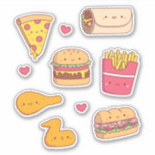 Schattigee Fast Food Doodles Sticker Pack (Voorkant)