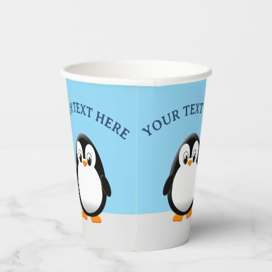 Schattigee Fat Penguin Tekening Papieren Bekers (Rechts)