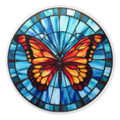Schattigee faux gebrandschilderde glasvlinder keramische knop (Voorkant)