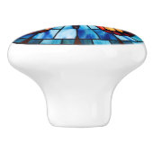 Schattigee faux gebrandschilderde glasvlinder keramische knop (Zijkant)